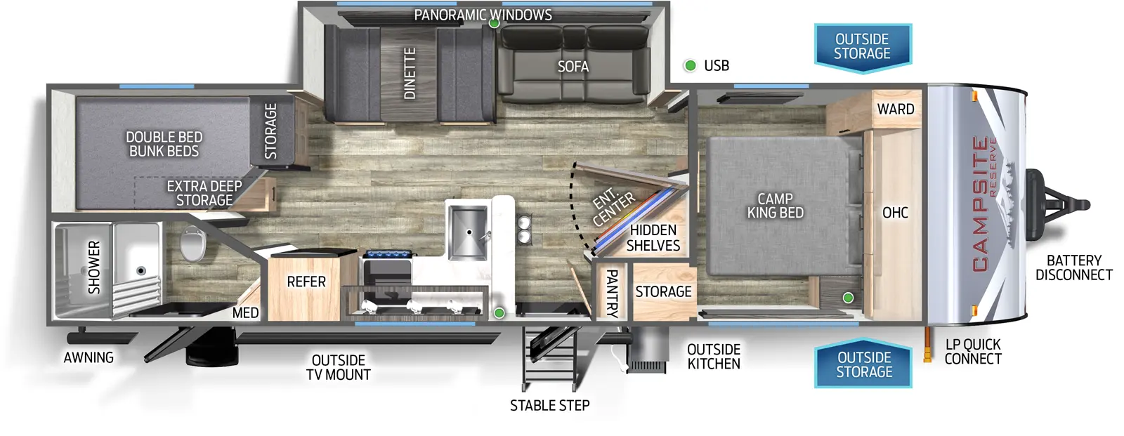 Campsite Reserve 26CJ Floorplan